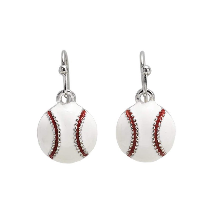GIMMEDAT Baseball Earrings Enamel Dangle Sports Jewelry for Women Mom Fan or Gift - Image 1